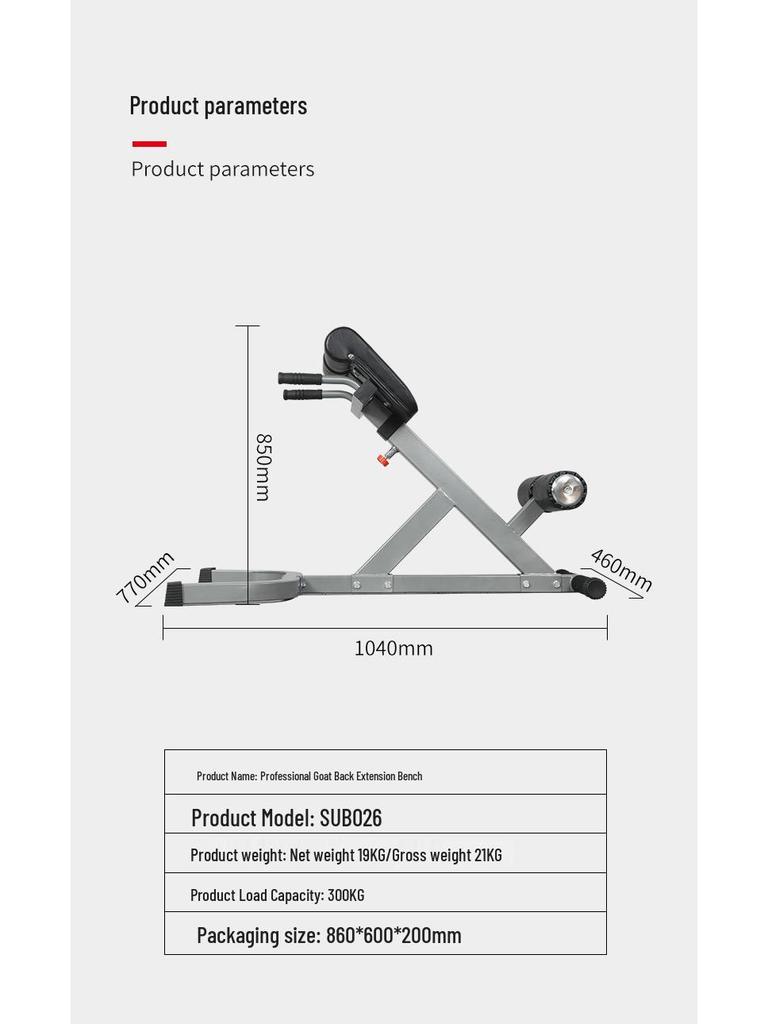 Commercial Roman Chair Back Trainer & Fitness Bench
