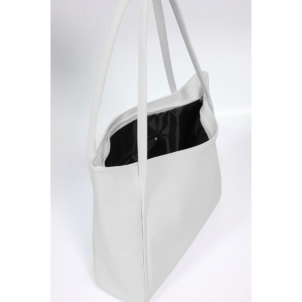 Women's Black Zipper Shopper Bag