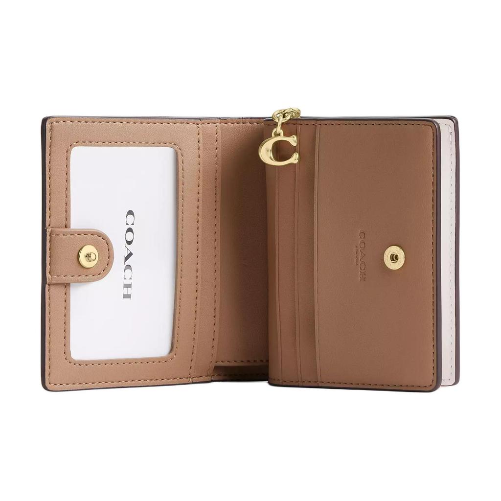 Coach Кошелек на кнопке Кошелек из покрытого холста Женский Песочный