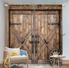2 шт. Шторы в стиле фермерского дома с 3D-рисунком деревянной двери для гостиной, спальни, балкона, солнцезащитные, винтажный сельский декор