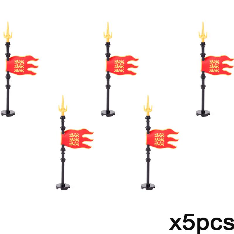 Набор строительных блоков MOC «Средневековый флаг и замок», фигурки, аксессуары, лев, орел, замок Древнего Рима, рыцарский плащ, игрушка-подарок.