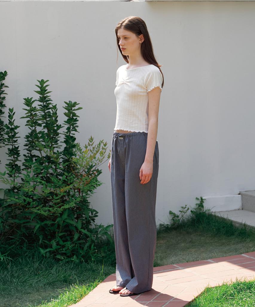 BUT'TON Seersucker Band Pants (Navy)