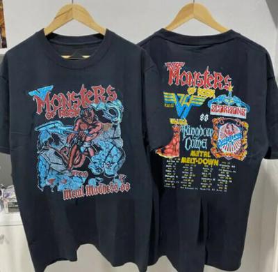 1988 Monsters Of Rock Хлопковая Черная Унисекс Футболка