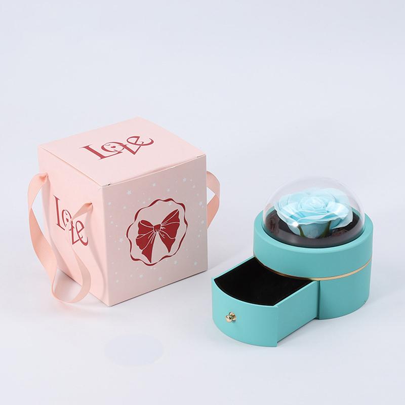 1 шт. Органайзер для украшений Креативная подарочная коробка Украшение для свадебной вечеринки Бумажные мыльные цветы День святого Валентина Бессмертный цветок Роза