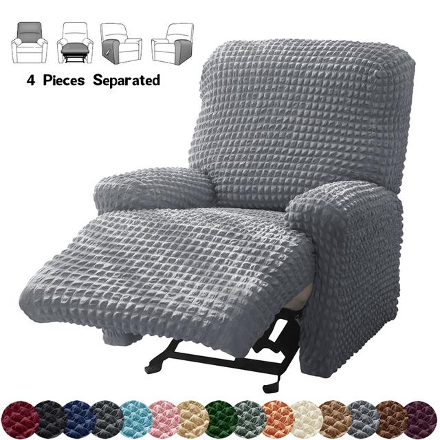 Чехлы для кресел в сплит-стиле для гостиной, эластичные чехлы для диванов из жатого хлопка с рюшами, чехол для кресла для отдыха, чехол для ленивого мальчика, чехол для кресла