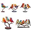 Acrylic Birds On Branch Statue Art Craft Desktop Birds Sculpture Collectibles Holiday Gifts Home Decor for Living Room Bedroom