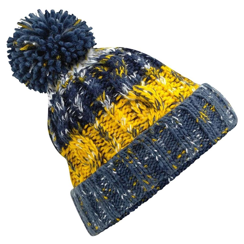 Womens/Ladies Corkscrew Pom Pom Beanie