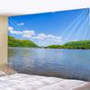Art Deco Blanket Curtain Bedroom Living Room Decoration Lake Water Blue Sky Sunset Scenery Wall Hanging Tapestry