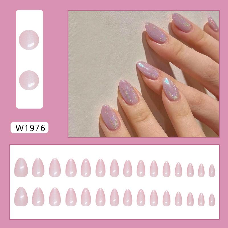 Pink Purple Sweet Dream Simple and Gentle Nail Art Tablets, Removable Wear Nail 30 Tablets press on nails