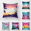 45X45CM Summer Beach Charming Landscape Pillowcase Palm Tree Plant  Bed Sofa Car Cushion Cover Home Decoration