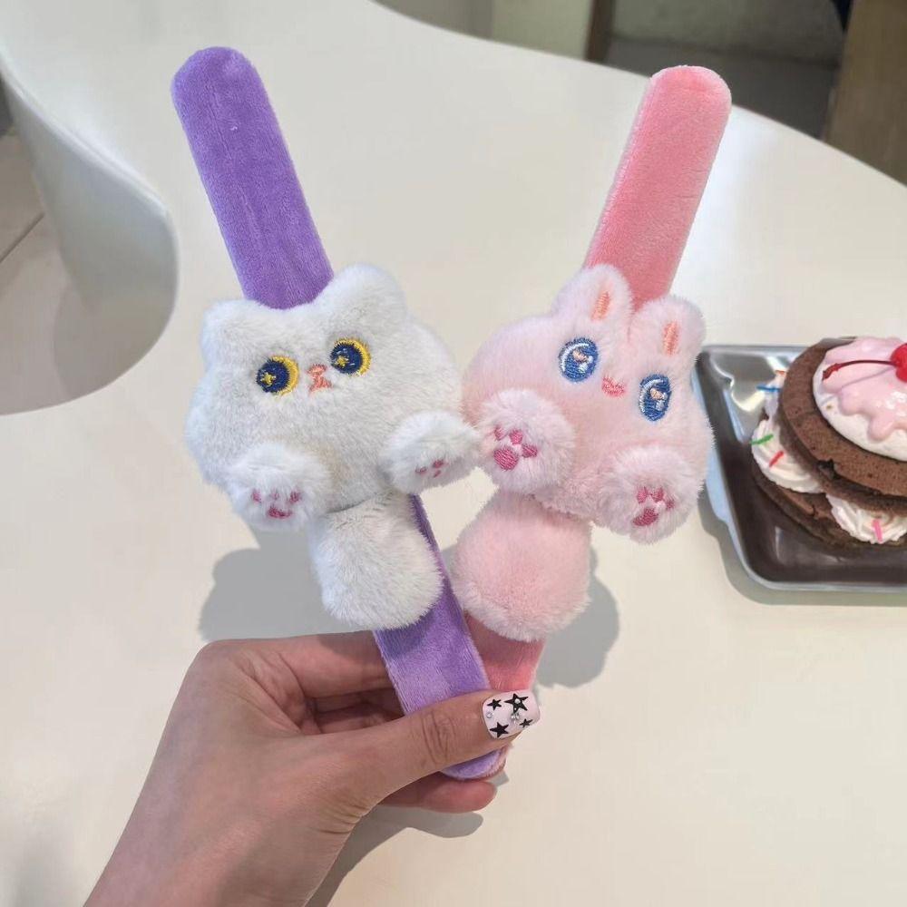 Simulation Plush Doll Slap Bracelet Rabbit Capybara Plush Wrist Band BirthdayGift