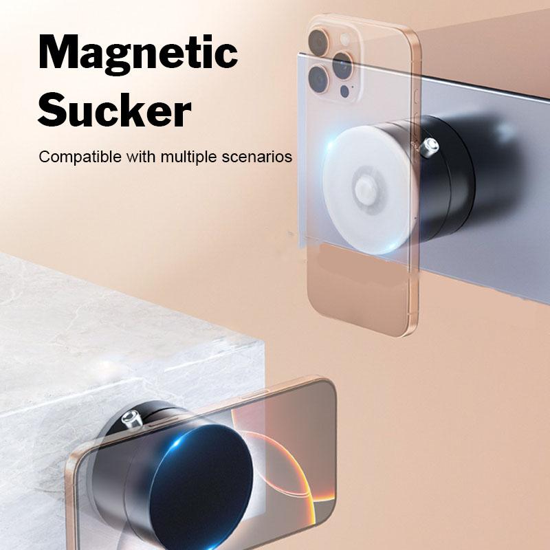 Мини-магнитный автомобильный держатель для телефона, прочный держатель для телефона на присоске, складной вращающийся держатель с магнитной притягивающей пластиной