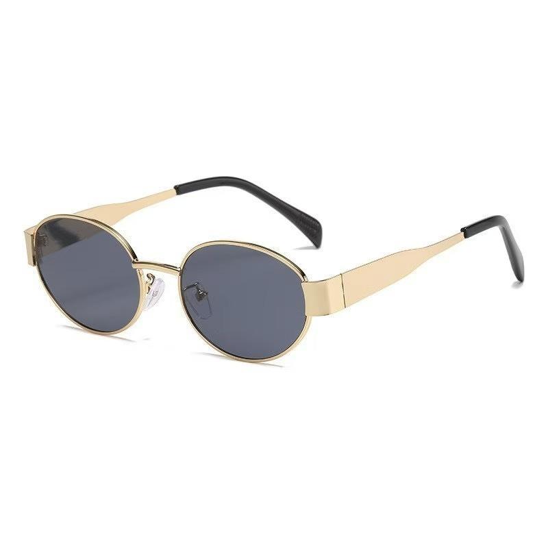 Fashion Metal Small Frame Oval Sunglasses New Women'S Summer Sunscreen Photography Eyeglasses Men Eyeglass Uv400
