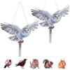 2Pcs Simulated Owl Hanging Decoration Reflective Owl with Dual-Side Printed Waterproof Acrylic Fake Owls for Balcony Decor