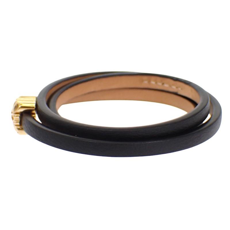 LOEWE  J242TWLX03 S bracelet black Calfskin/Brass Women