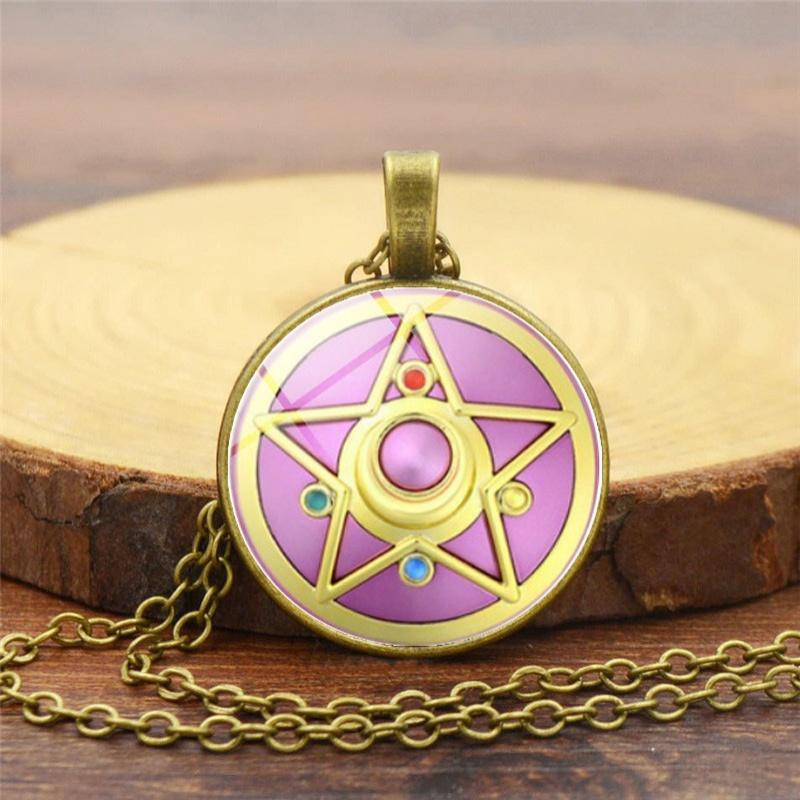 Цепочка кулон аниме розовый