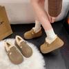 2024 Новая Мода Обувь Женские Тапочки Зимняя Обувь Меховые Шлепанцы Сланцы Слайды Закрытый Носок Платформа Плюшевые Зимние Сапоги Обувь Женская