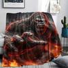 Fire Train Gorilla Death Print Flannel Blanket,High quality Comfortable for All Seasons,Home Decor,Warmth and Comfort,Perfect for Christmas Gifts