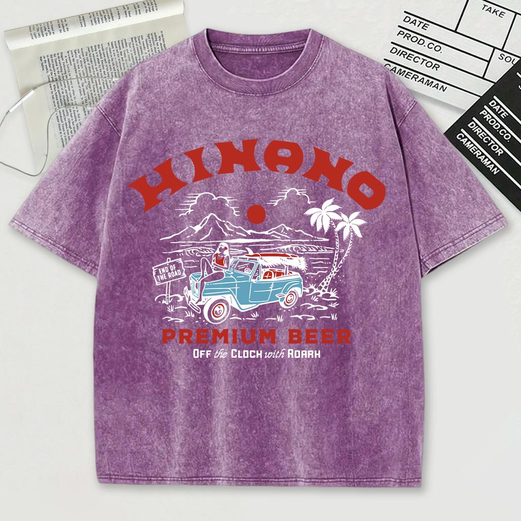 Премиальная футболка с принтом пива, с эффектом снежной стирки, мужская, летняя, удобная, выстиранная, повседневная, свободная, шорты, мягкая хлопковая одежда