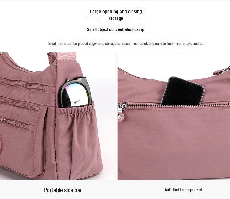 Легкая водоотталкивающая нейлоновая женская сумка-мессенджер - большая вместимость для походов за покупками и поездок на работу на открытом воздухе