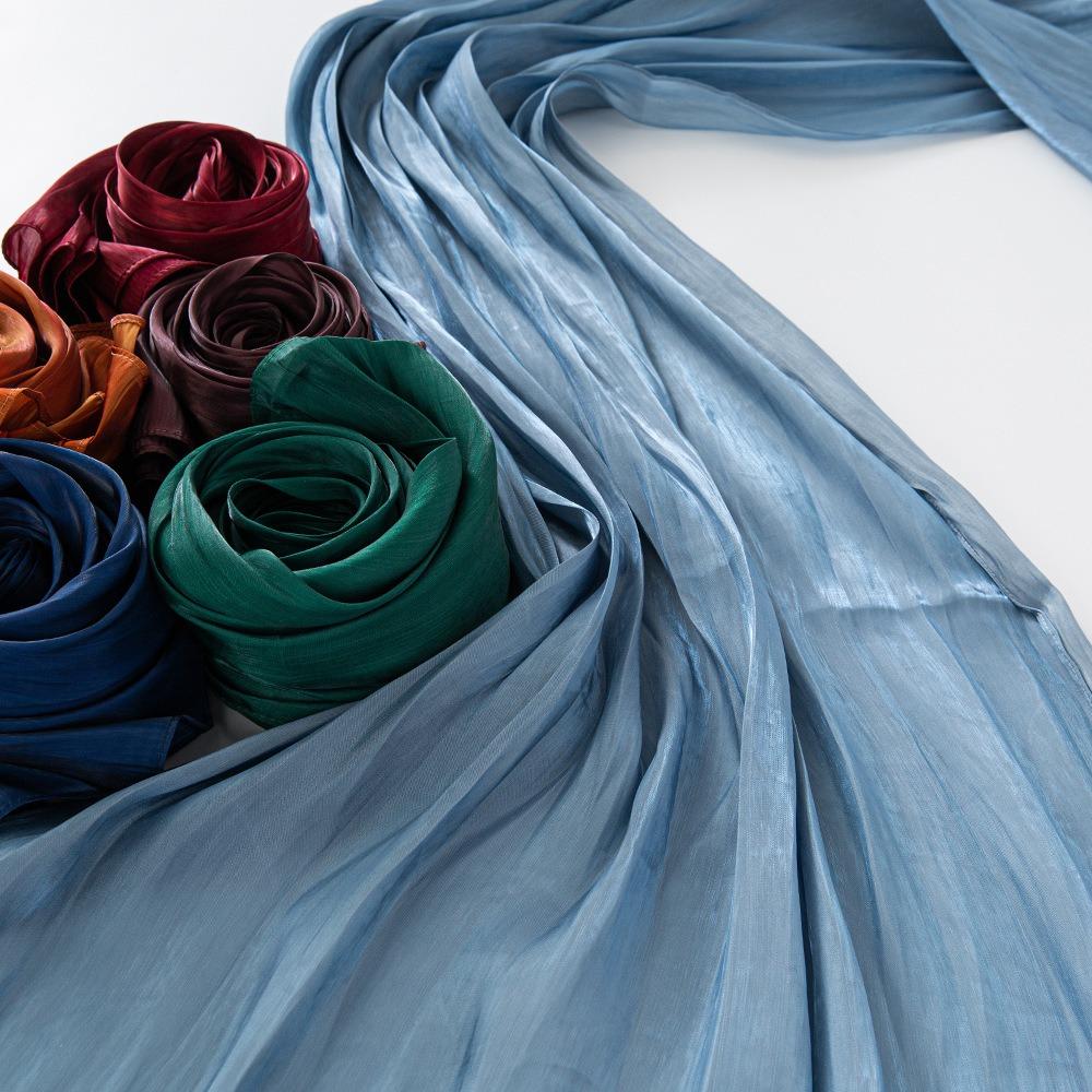 Pleated Shawl Head Wraps Silky Shimmer Women Muslim Shawl New Fashion Islam Turban