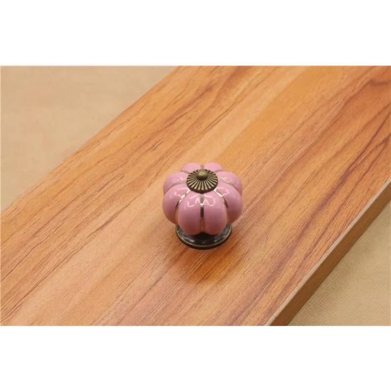 Vintage Ceramic Pumpkin Cabinet Knobs, Kitchen Cabinet Drawers Dresser Cupboard Pull Handles Door Pulls with Screws