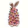 Easter Pink Bunny Tree Decorations Collectible Figurines for Indoor Spring Home Bedroom Office Decor
