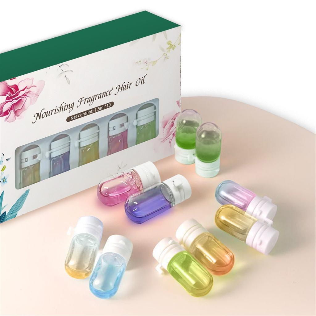 Moisturizing Hair Care Serum Oil 1.5ml*10 Pieces, Soft And Anti-frizzy Hair Care Gel With Long-lasting Fragrancy