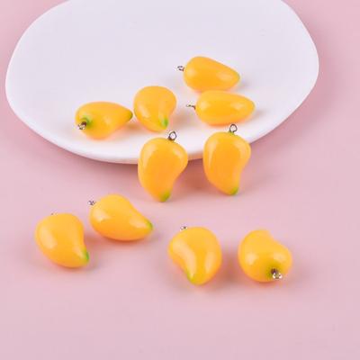 10 шт. Подвеска из смолы с имитацией фруктов 3D, смола манго для DIY, аксессуары для изготовления украшений ручной работы, ручная работа для серег, брелока
