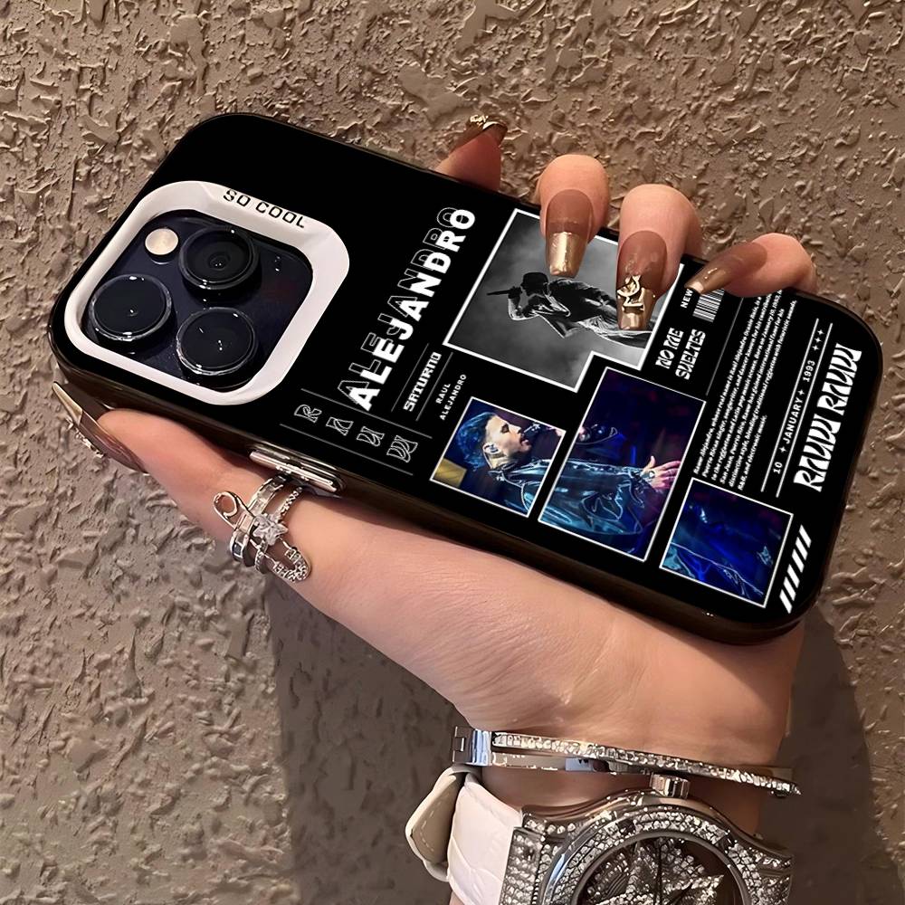 Epc Music R-Rauw Alejandro Rap Phone Case For IPhone 17 16 15 14 11 12 13 Pro Max Plus Pro Colored Silver Cover