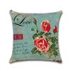 Retro Flower Decorative Pillowcases Rose Pattern Cotton Linen Throw Pillow Case Rose Pillow Cover Kussensloop Almohada Zt294