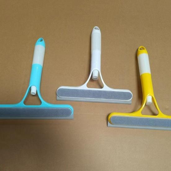 2Pcs 3-in-1 Window Cleaning Scraper with Sprayer Ergonomic Handle Built-in Spray Bottle Cleaning Brush Glass Cleaner Tool