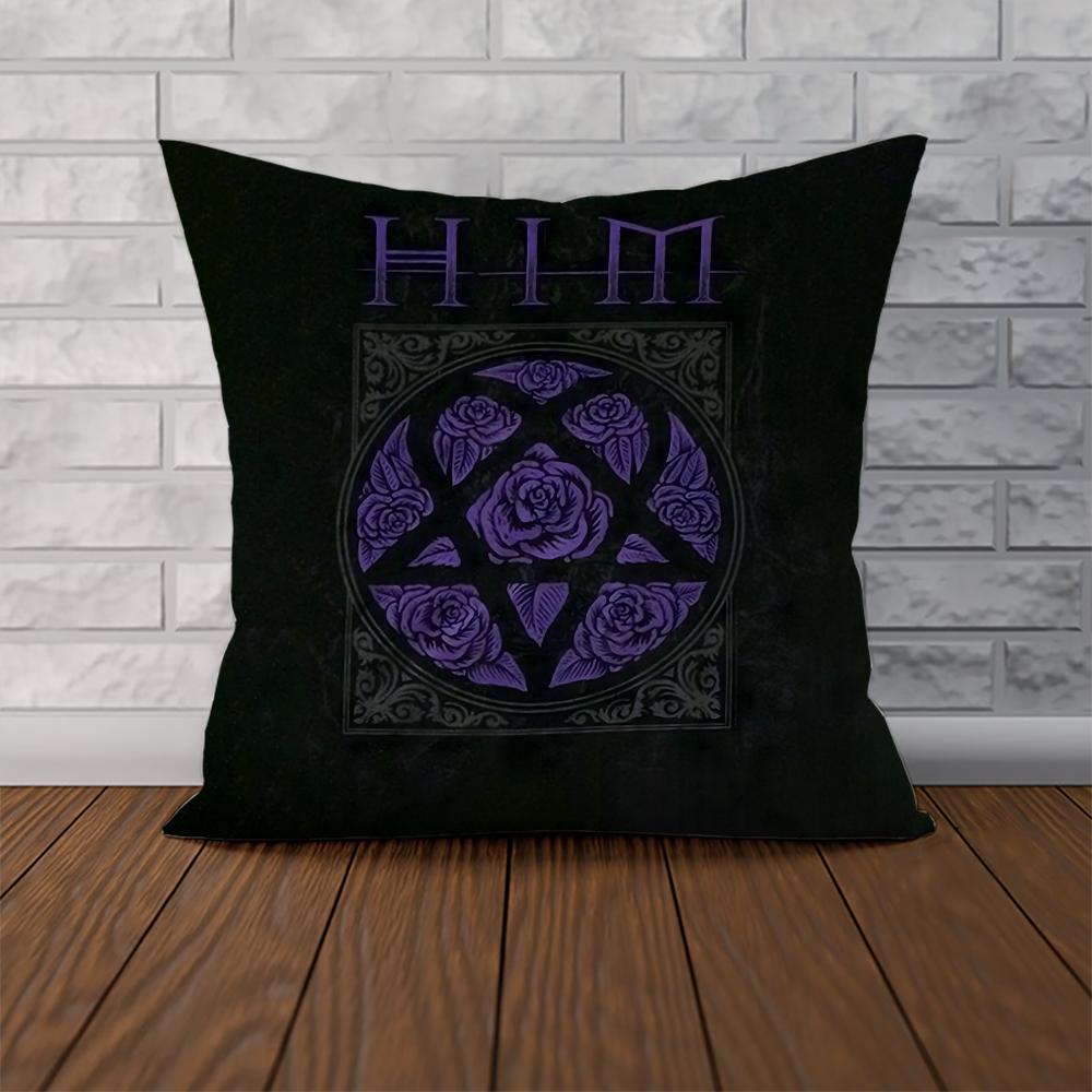 Band His Infernal Majesty HIM Pillow Case For Car Sofa Decorative Home Doublesided Print Plush Square Throw Pillow Cushion Cove