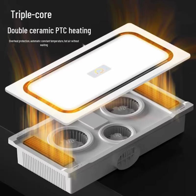 Встраиваемый обогреватель для ванной комнаты и вентиляция «все в одном»: Теплый воздух, Фен, Освещение