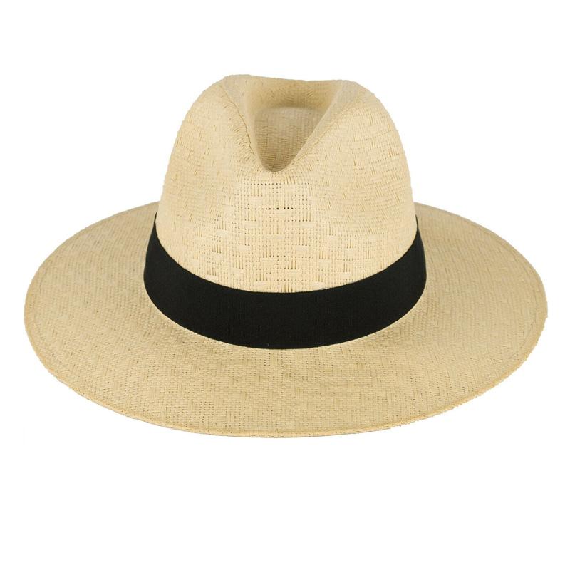 Мужская и женская фетровая шляпа в стиле панамы из сминаемой соломы, летняя шляпа