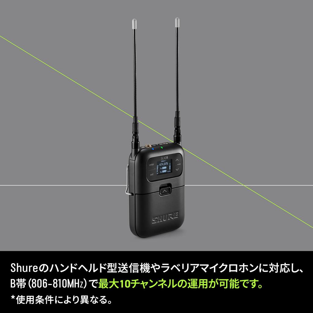 SHURE Single Channel Portable Digital Wireless Receiver SLXD5: Professional Singer Vocal Performance Live Event Presentation Speech Meeting Video
