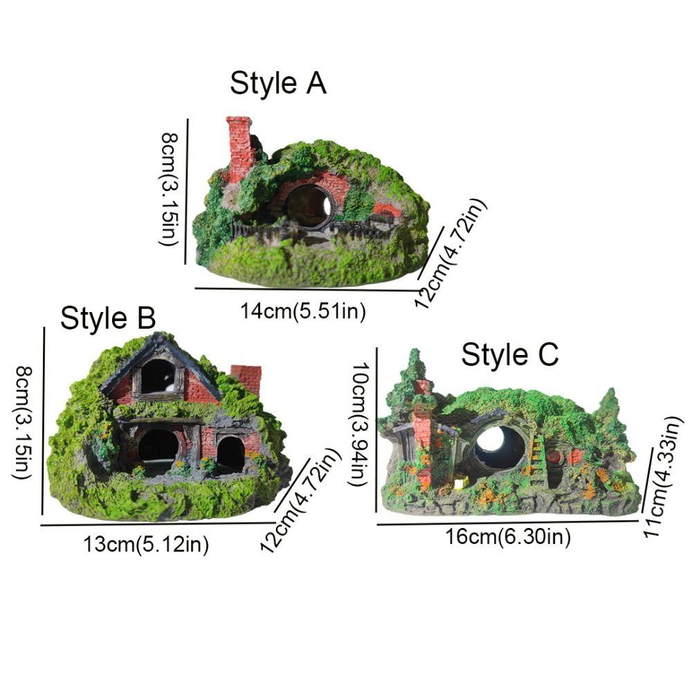 Resin Moss House Landscaping Decorative Fish Hiding Reptile Hole Fish Shrimp Hideout  Aquarium