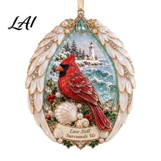 Acrylic Holiday Ornaments Red Bird Christmas Hanging Winter Tree Ornament Memorial Seasonal Party Supplies Decoration Remembrance Keepsake Pendant
