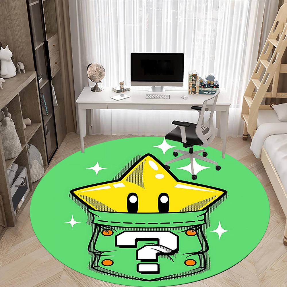 1 шт. Коврик для офиса Mario Star Pocket, круглый, под офисные стулья, спальню, гостиную, декор для дома a1022236