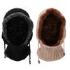 Winter Knitted Hat Men Women Cotton Plush Soft Elastic Breathable Neck Ears Warm Keeping Beanie