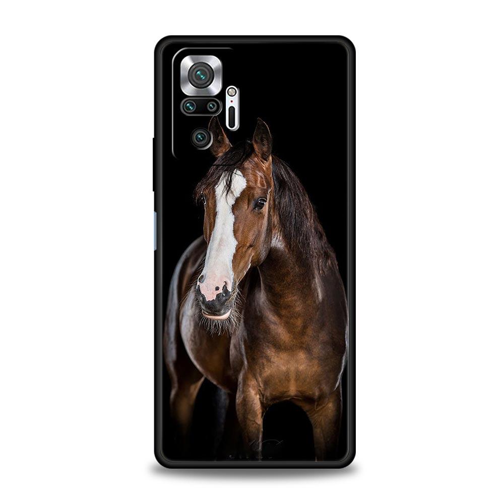 Чехол для телефона с изображением животного Лошадь для Redmi 14C 10C Note 15 14 13 12 10 11 K40 Pro Plus 5G Мягкий ТПУ Ударопрочный Корпус Funda Capas Сумка