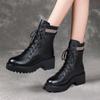 Luxury Latest Women's Spring Autumn Fashion Versatile Boots 2024 British Style Thick Sole Mid Heel Casual Boots Women's Shoes