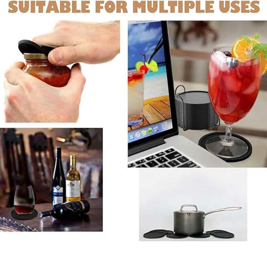 12 шт. Силиконовые подставки круглые Набор подставок для напитков с держателем Подставки для питья Бар Ресторан Подставки Термостойкие подставки для чашек