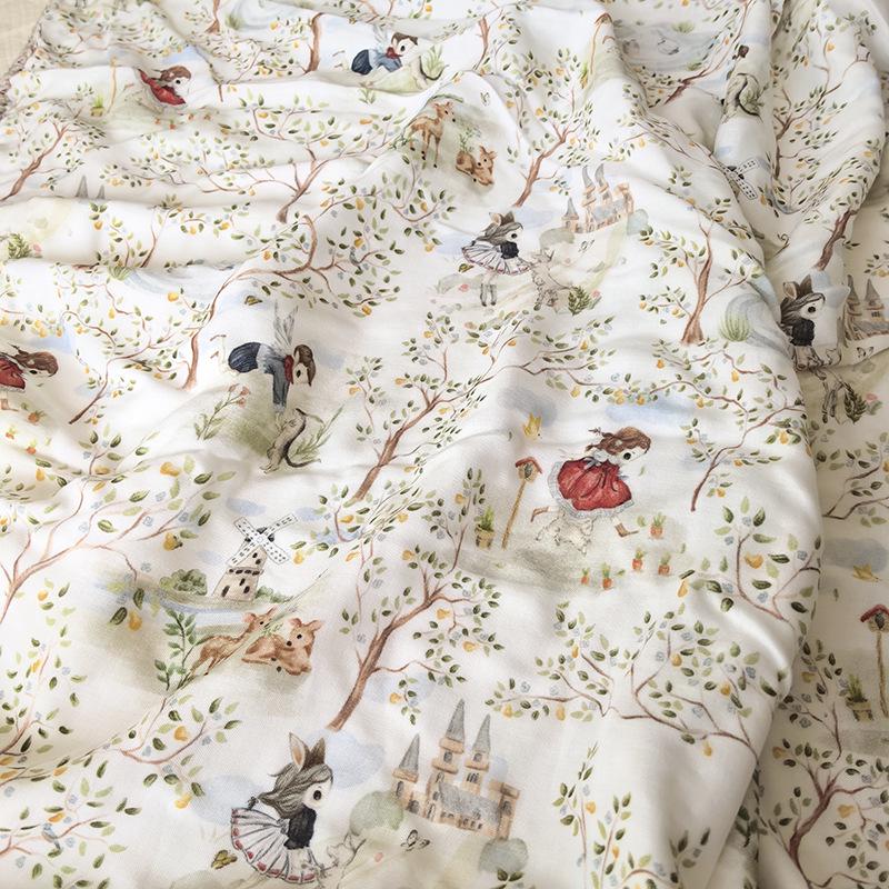 Летнее детское бамбуковое 4-слойное прохладное одеяло: Плед из ледяного шелка для новорожденных для сна и кондиционирования воздуха.