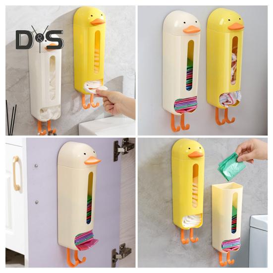Пластиковый держатель для пакетов, настенный органайзер для нижнего белья, диспенсер для продуктовых пакетов, дизайн с мультяшной уткой, ящик для хранения нижнего белья для гардероба, шкафа, спальни