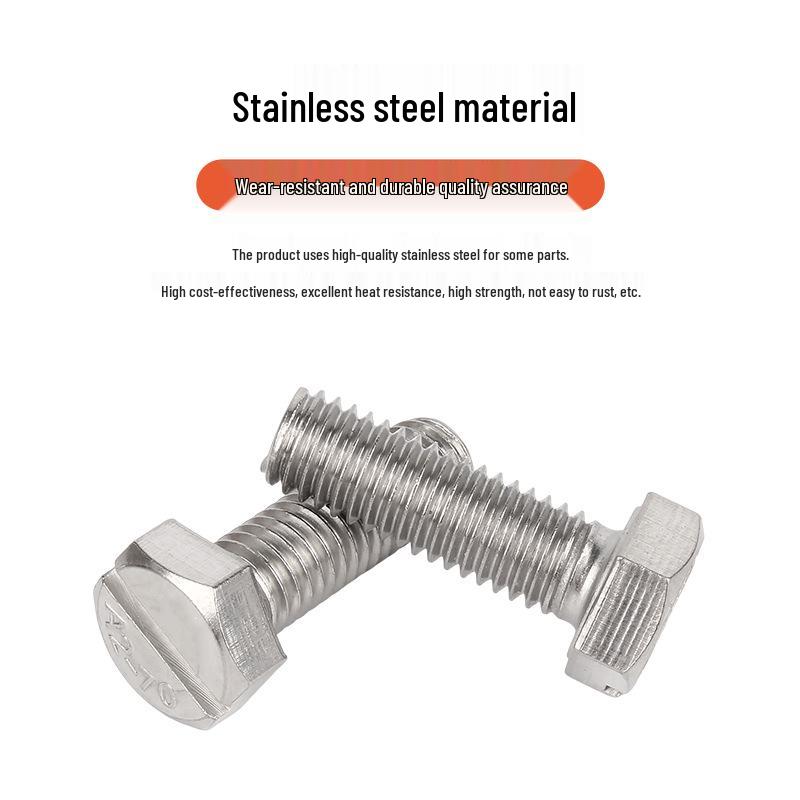 304 Stainless Steel Slotted Hex Head Bolts GB29.1, M4 M5 M6 M8