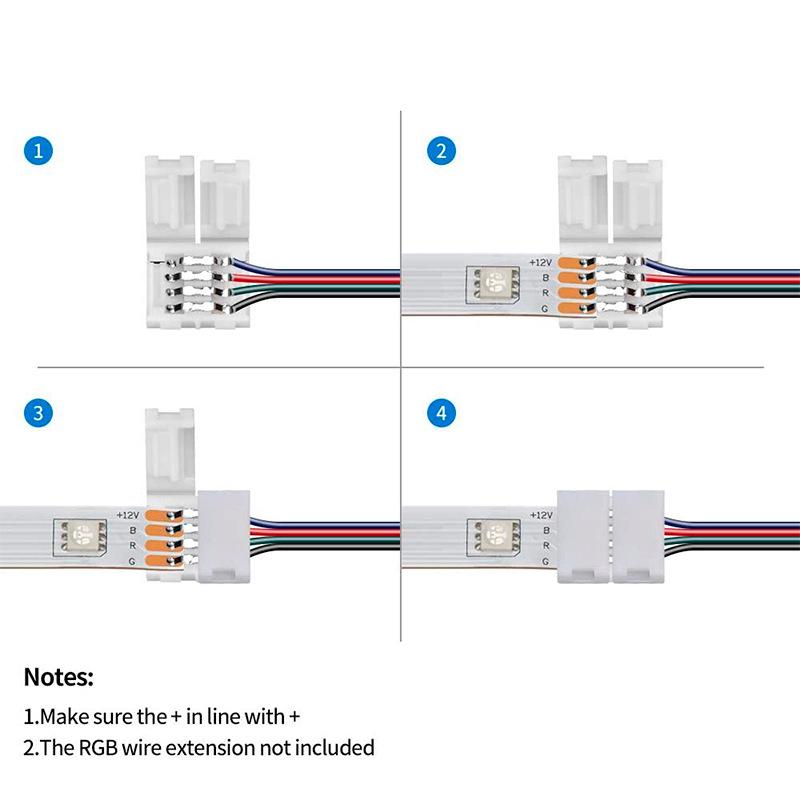 Ленточный свет RGB светодиодная лента разъем 10 мм соединение для SMD 5050 удлинительный провод RGB светодиодная лента бесплатная сварка 10 шт./лот 4Pin изящные ювелирные изделия