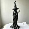 Resin Witch Statue Halloween Spooky Witch Figurine Home Table Shelf Mantel Porch Garden Ornament Decoration Gift