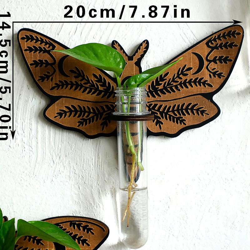 1Pc Butterfly Style European Style Test Tube Originality Wooden Bohemia Hollow Out Wall Decoration Plant Rack