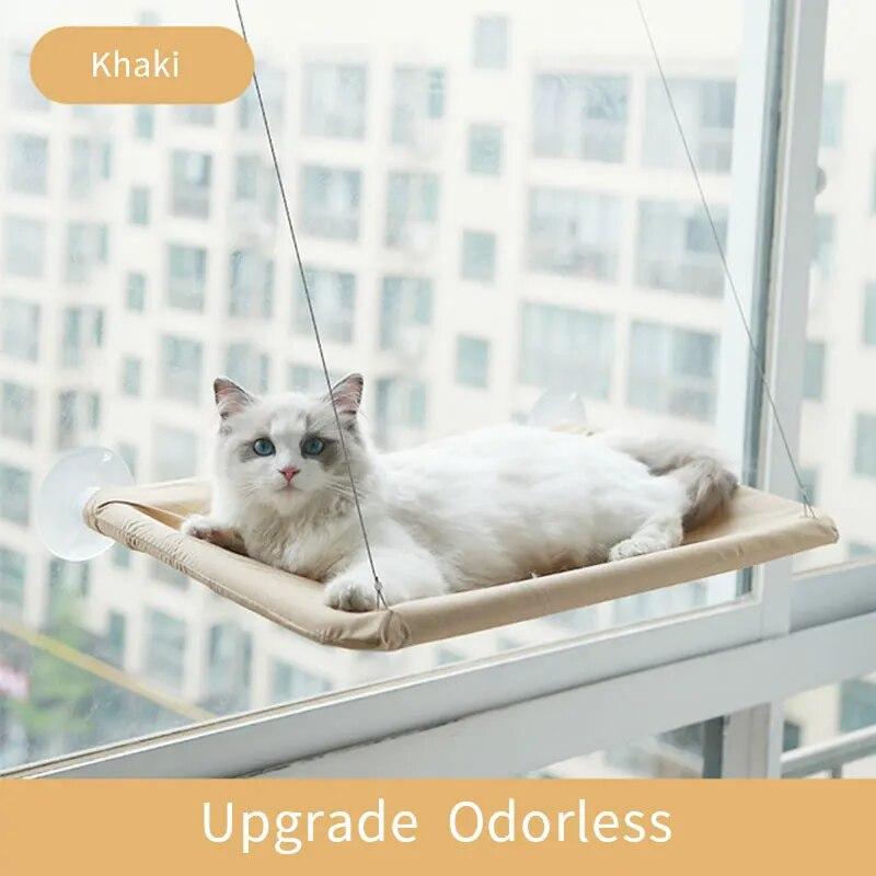 Ультрамягкий кошачий гамак-кровать на окно — уютное облачное место для сна кошек — надежно закреплено, идеально экономит место